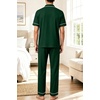 image:imageSWOMOG 100 Cotton Mens Pajama Set Short Sleeve Button Down Sleepwear Loungewear Pjs Set with PocketsGreen