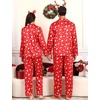 image:imageSWOMOG Couples Satin Pajamas Set 2PCS Pjs Sets Long Sleeve amp Pants Sleepwear Button Down Loungewear with PocketZ  Double Piping  Christmas Red