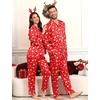 image:imageSWOMOG Couples Satin Pajamas Set 2PCS Pjs Sets Long Sleeve amp Pants Sleepwear Button Down Loungewear with PocketZ  Double Piping  Christmas Red