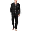 image:imageSWOMOG Mens 100 Cotton Pajama Sets Soft Long Sleeve Sleepwear Pjs SetsBlack