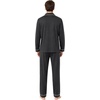 image:imageSWOMOG Mens 100 Cotton Pajama Sets Soft Long Sleeve Sleepwear Pjs SetsDark Grey
