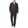 image:imageSWOMOG Mens 100 Cotton Pajama Sets Soft Long Sleeve Sleepwear Pjs SetsDark Grey