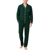 image:imageSWOMOG Mens 100 Cotton Pajama Sets Soft Long Sleeve Sleepwear Pjs SetsGreen