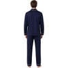 image:imageSWOMOG Mens 100 Cotton Pajama Sets Soft Long Sleeve Sleepwear Pjs SetsNavy Blue