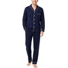 image:imageSWOMOG Mens 100 Cotton Pajama Sets Soft Long Sleeve Sleepwear Pjs SetsNavy Blue