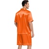 image:imageSWOMOG Mens Silk Satin Pajamas Sets 2 Piece Short Sleeve Loungewear Classic Lapel Soft Sleepwear with PocketsOrange