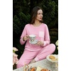 image:imageSWOMOG Womens Pajamas Set Long Sleeve Sleepwear with Long Pants Soft Modal Loungewear Pj SetPink