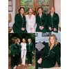 image:imageSWOMOG Womens Plus Size Pajamas Set Long Sleeve Sleepwear Button Down Tops Soft Pajama Pants 2 Pcs Lounge Sets with PocketGreen