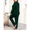 image:imageSWOMOG Womens Plus Size Pajamas Set Long Sleeve Sleepwear Button Down Tops Soft Pajama Pants 2 Pcs Lounge Sets with PocketGreen