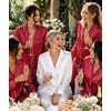 image:imageSWOMOG Womens Silk Satin Pajamas Set Long Sleeve Button Down Sleepwear 2 Piece Lounge Set Pj Set XS3XLStriped in Red