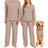 image:imageSWOMOG Matching Family Pajama Set Christmas Pajama Men Women PetBrown Big Plaid