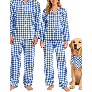 image:imageSWOMOG Matching Family Pajama Set Christmas Pajama Men Women PetBlue Big Plaid