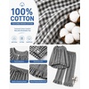 image:imageSWOMOG Womens 100 Cotton Ruffle Pajama SetBlack White Plaid