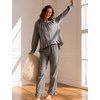 image:imageSWOMOG Womens 100 Cotton Ruffle Pajama SetBlack White Plaid