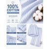 image:imageSWOMOG Womens 100 Cotton Ruffle Pajama SetBlue Striped