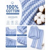 image:imageSWOMOG Womens 100 Cotton Ruffle Pajama SetLight Blue Plaid