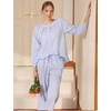 image:imageSWOMOG Womens 100 Cotton Ruffle Pajama SetLight Blue Plaid