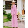 image:imageSWOMOG Womens 100 Cotton Ruffle Pajama SetPink Plaid