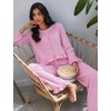 image:imageSWOMOG Womens 100 Cotton Ruffle Pajama SetPink Plaid