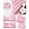 image:imageSWOMOG Womens 100 Cotton Ruffle Pajama SetPink Striped