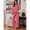 image:imageSWOMOG Womens 100 Cotton Ruffle Pajama SetRed White Plaid