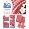image:imageSWOMOG Womens 100 Cotton Ruffle Pajama SetRed White Plaid