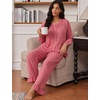 image:imageSWOMOG Womens 100 Cotton Ruffle Pajama SetRed White Plaid