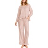 image:imageSWOMOG Womens 100 Cotton Ruffle Pajama SetBrown Plaid