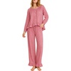 image:imageSWOMOG Womens 100 Cotton Ruffle Pajama SetRed White Plaid