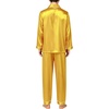 image:imageSWOMOG Mens Silk Satin Pajamas Set Long Sleeve Sleepwear ButtonDown Pj Twopiece Loungewear with Long Pants SXXLGold