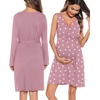 image:imageSWOMOG Women Maternity Nursing Gown and Robe Set 3 in 1 Labor Delivery Nursing Nightgown for Breastfeeding Hospital BathrobeHeart Shaped Taro Paste