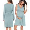 image:imageSWOMOG Women Maternity Nursing Gown and Robe Set 3 in 1 Labor Delivery Nursing Nightgown for Breastfeeding Hospital BathrobeMoss Green