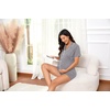image:imageSWOMOG Womens Maternity Nursing Pajama Sets Breastfeeding Sleepwear Postpartum Lounge Sets Double Layer Short Sleeve PjsGrey
