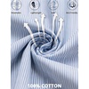 image:imageSWOMOG 100 Cotton Women Pajamas Set 2 Piece Short Sleeve Sleepwear Gingham Button Down Lounge Set Soft Ruffle PjsBlue Striped