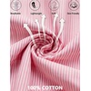 image:imageSWOMOG 100 Cotton Women Pajamas Set 2 Piece Short Sleeve Sleepwear Gingham Button Down Lounge Set Soft Ruffle PjsPink Striped