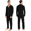 image:imageSWOMOG Family Christmas Pajamas Set Long Sleeve Sleepwear Sets Button Down Loungewear Set Party Holiday Pjs SetsBlack