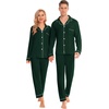 image:imageSWOMOG Family Christmas Pajamas Set Long Sleeve Sleepwear Sets Button Down Loungewear Set Party Holiday Pjs SetsGreen