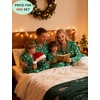image:imageSWOMOG Family Christmas Pajamas Set Long Sleeve Sleepwear Sets Button Down Loungewear Set Party Holiday Pjs SetsGreen With Santa Claus