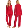 image:imageSWOMOG Family Christmas Pajamas Set Long Sleeve Sleepwear Sets Button Down Loungewear Set Party Holiday Pjs SetsRed