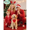 image:imageSWOMOG Family Christmas Pajamas Set Long Sleeve Sleepwear Sets Button Down Loungewear Set Party Holiday Pjs SetsRed