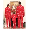 image:imageSWOMOG Family Christmas Pajamas Set Long Sleeve Sleepwear Sets Button Down Loungewear Set Party Holiday Pjs SetsRed Christmas Pattern