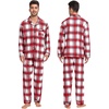 image:imageSWOMOG Family Christmas Pajamas Set Long Sleeve Sleepwear Sets Button Down Loungewear Set Party Holiday Pjs SetsRed White Grid