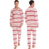 image:imageSWOMOG Family Christmas Pajamas Set Long Sleeve Sleepwear Sets Button Down Loungewear Set Party Holiday Pjs SetsWhite With Flower Deer