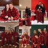 image:imageSWOMOG Family Matching Pajamas Set Christmas Plaid Pajamas for Men Women Long Sleeve Sleepwear Pjs Set