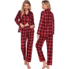 image:imageSWOMOG Family Matching Pajamas Set Christmas Plaid Pajamas for Men Women Long Sleeve Sleepwear Pjs Set