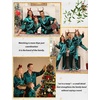 image:imageSWOMOG Family Matching Pajamas Set Silk Satin Button Down Sleepwear Long Sleeve Nightwear 2 Pcs Pj Set SXXLGreen1