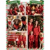 image:imageSWOMOG Family Matching Pajamas Set Silk Satin Button Down Sleepwear Long Sleeve Nightwear 2 Pcs Pj Set SXXLRed1