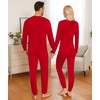 image:imageSWOMOG Matching Family Pajamas Sets Christmas Couple PJs Holiday Onesise Nightwear Household Sleepwear Sets with Pet bibs Red