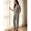 image:imageSWOMOG Women 100 Cotton Pajamas Set 2PCS ButtonDown Sleepwear Tops and Pants with Pocket Summer Loungewear SXXLBlackwhite Stripes