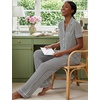 image:imageSWOMOG Women 100 Cotton Pajamas Set 2PCS ButtonDown Sleepwear Tops and Pants with Pocket Summer Loungewear SXXLBlackwhite Stripes